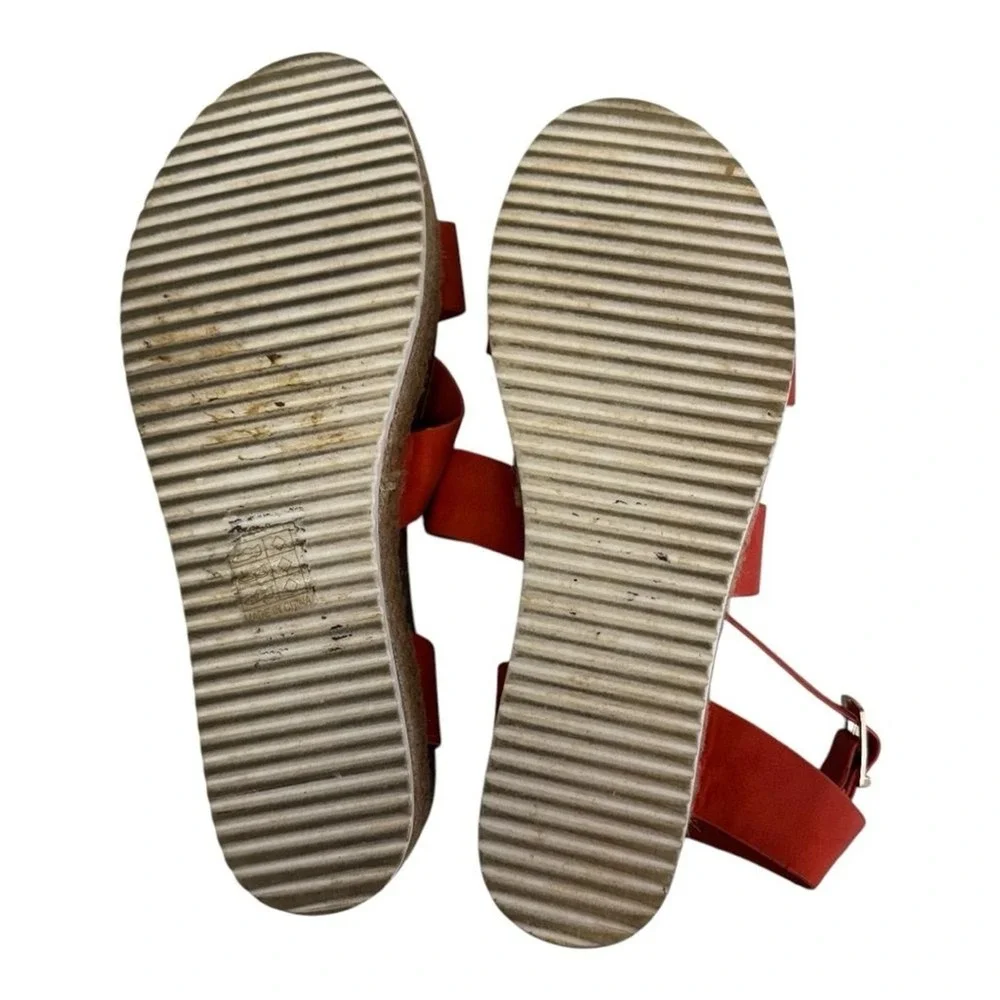 Platform Espadrille Sandals Coral Ankle Strap Buckle Summer Casual Shoes